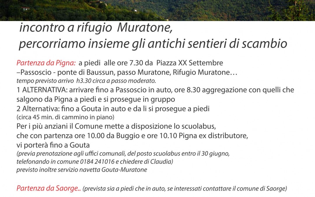 4 luglio – Pigna/Rocchetta Nervina: 3 Comuni 2 Nazioni 1 sola Montagna