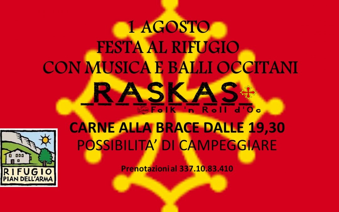 1 agosto – Festa Occitana al Rifugio Pian dell’Arma