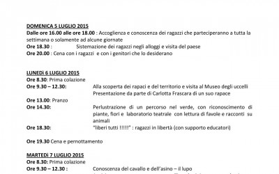 5-11 luglio – Settimana Verde a Mendatica