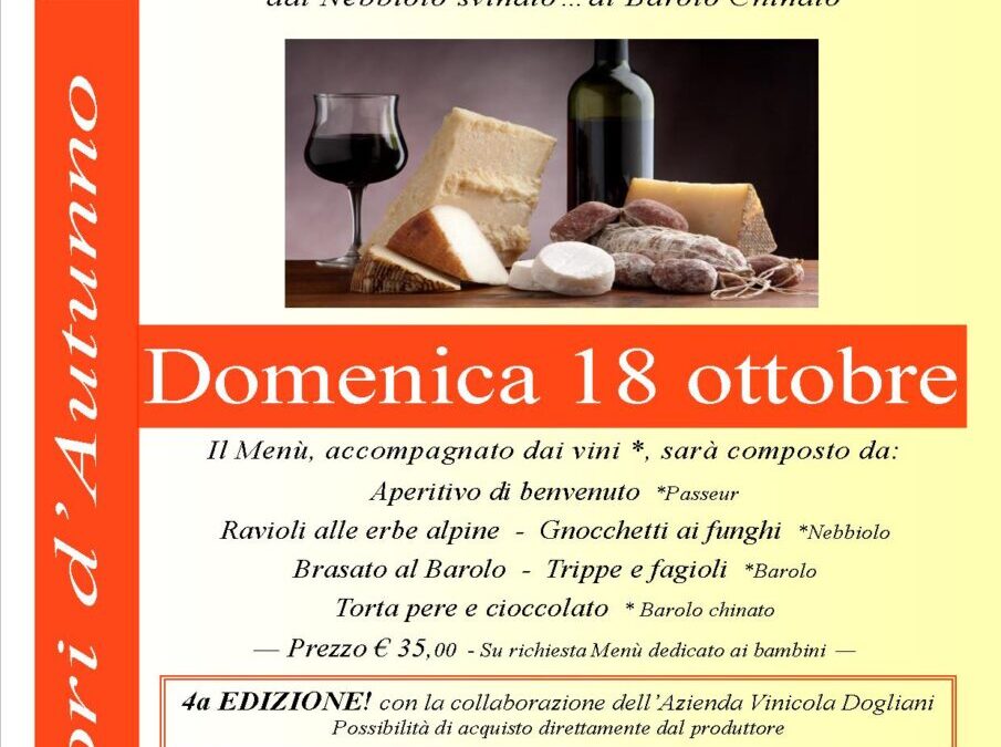 Domenica 18 ottobre – Sapori d’autunno a Colle Melosa