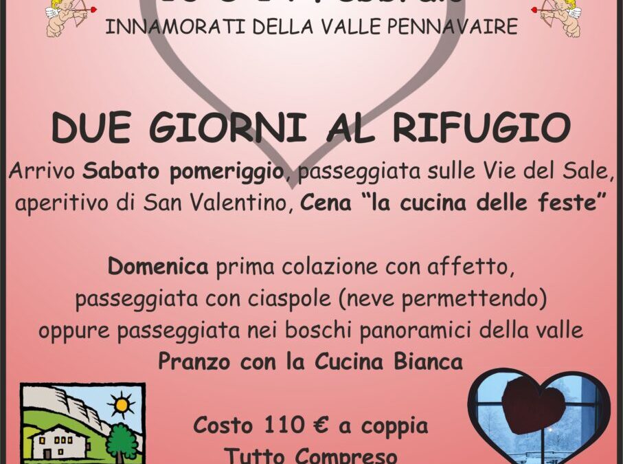 13-14 febbraio – San Valentino al Rifugio Pian dell’Arma