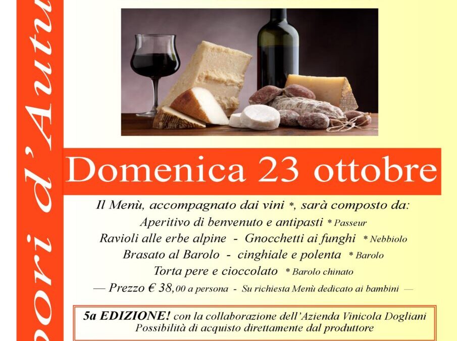 23 ottobre- Sapori d’autunno a Colle Melosa