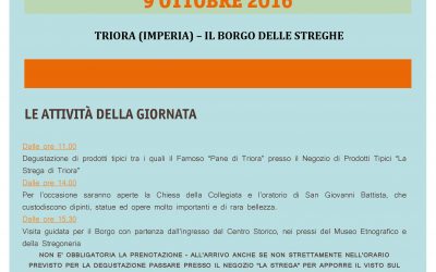 9 ottobre – Giornata Bandiere Arancioni a Triora