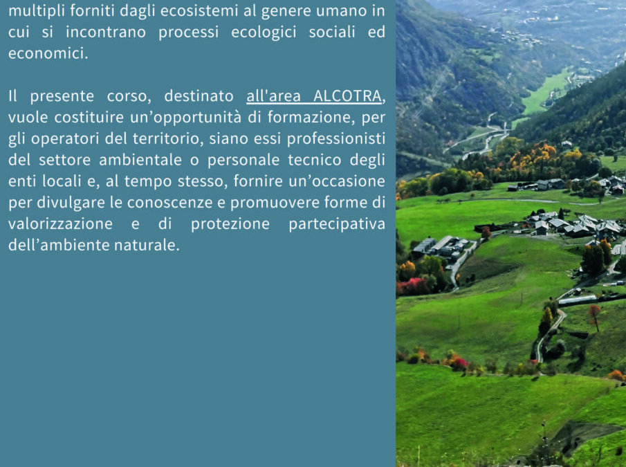 Corso gratuito di formazione online sui Servizi Ecosistemici (Progetto Biodivalp PROBIODIV)