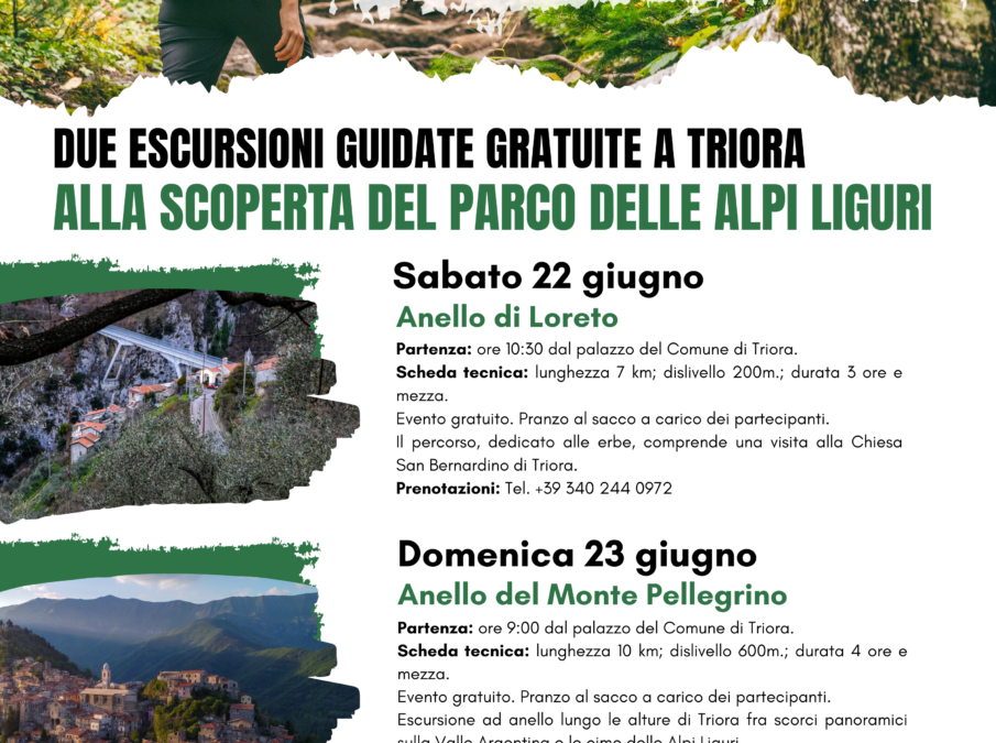 Sabato 22 e domenica 23 giugno due escursioni guidate gratuite a Triora finanziate con fondi PNRR Next Generation EU