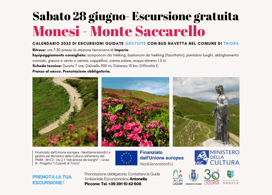 Escursione gratuita con navetta – Sabato 28 giugno Monesi-Monte Saccarello