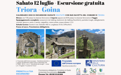 Escursioni gratuite con navetta – Sabato 12 luglio Triora-Goina